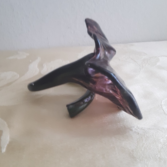 Deep Dark Purple Blown Glass Flower Sculpture USA - Picture 4 of 10